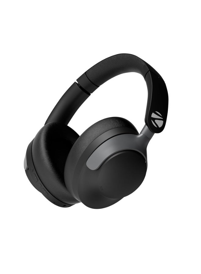 ZEBRONICS SILENCIO 111, Wireless Headphone, Hybrid ANC (50dB), 55*Hrs Backup, Transparency Mode, 40mm Titanium Drivers, 3 EQ Modes, ENC, Gaming Mode, Dual Pairing, Rapid Charge, Bluetooth v5.4 (Black) - Image 1